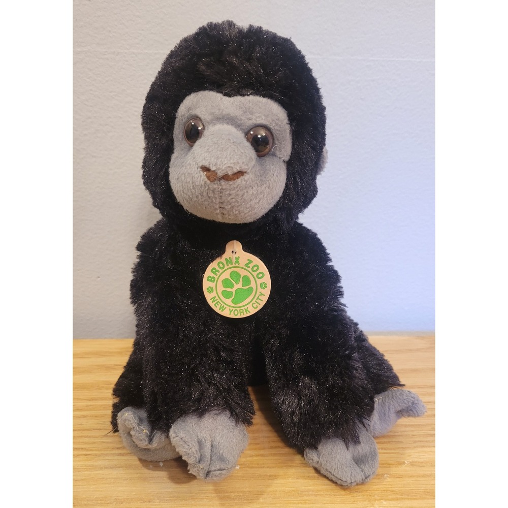 Wild Republic Cuddlekins Bronx Zoo NYC Gorilla Plush Black Stuffed Animal 10"